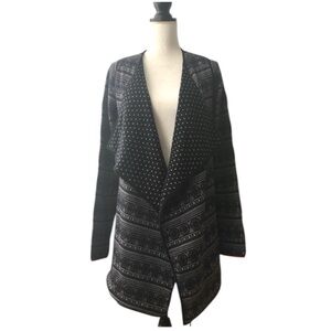 Tommy Hilfiger women’s cozy Cabincore drape wool cardigan sweater navy, Size S